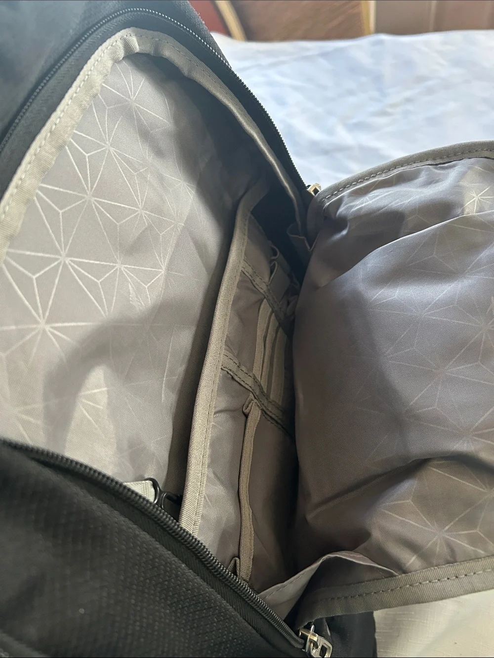 High Sierra Black Backpack with Red and Silver Accents